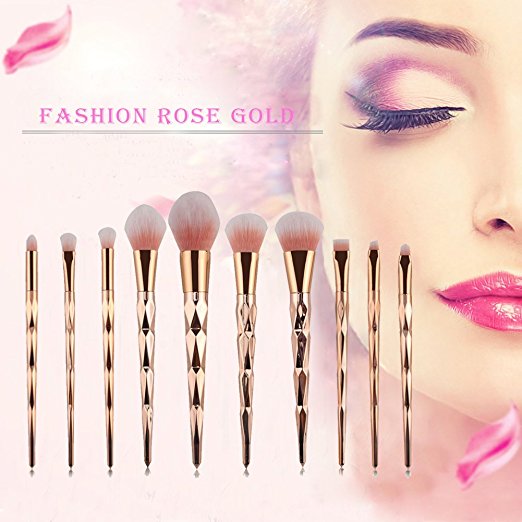 Unicorn Rose Gold Makeup Brushes Set