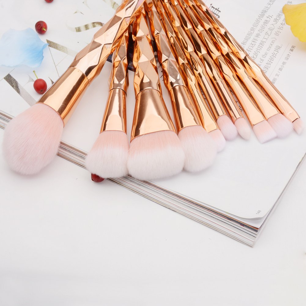 Unicorn Rose Gold Makeup Brushes Set