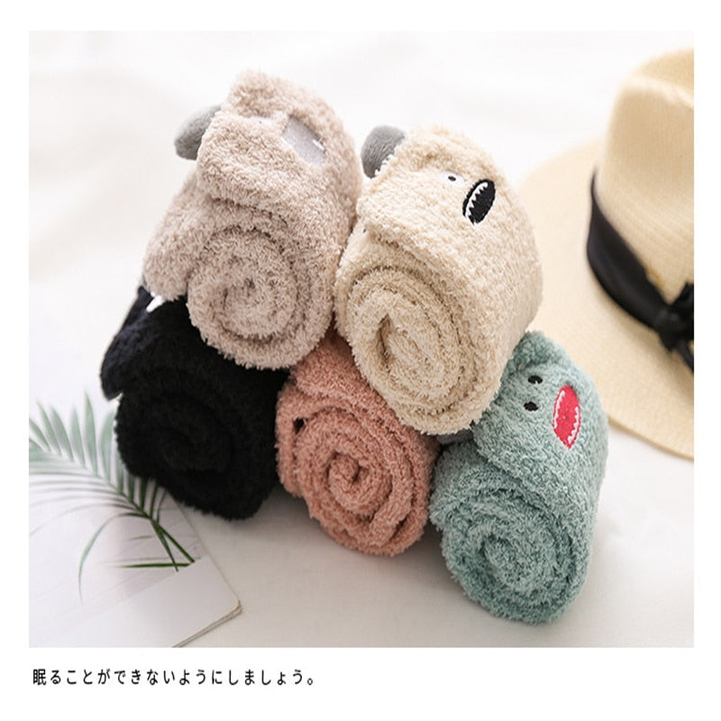 Soft Fluffy Cute Monsters Socks #4