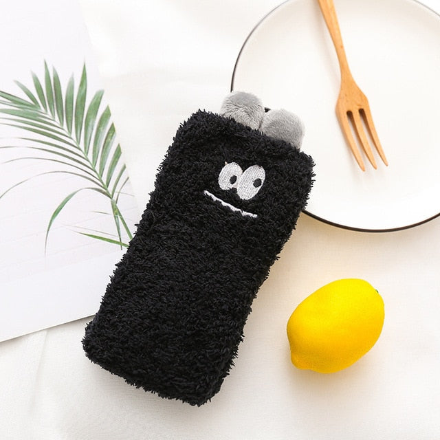 Soft Fluffy Cute Monsters Socks #4