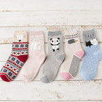 Cute Animals and a Panda socks (5 Pairs)