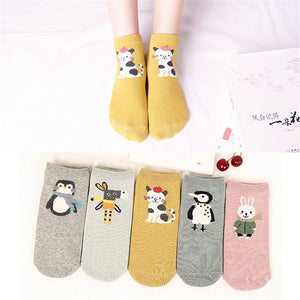 Cute Animal Character Kids Cotton Socks (5 pairs)