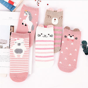 Cute Unicorn Kids Cotton Socks (5 pairs)