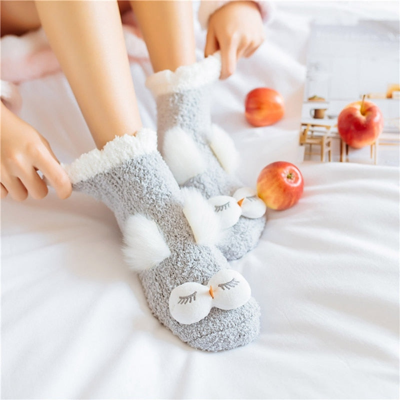 Cute Animal Winter Velvet Warm Soft Socks