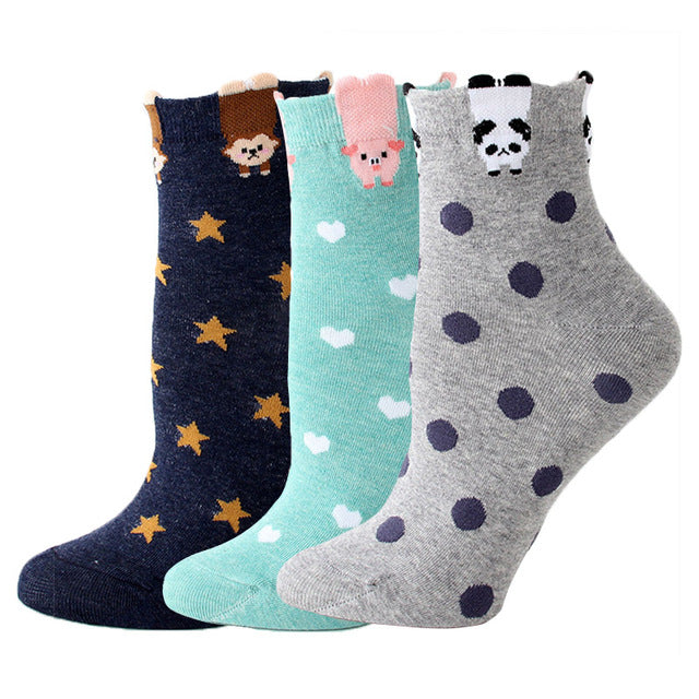 Kawaii Animal Hanging Socks Set 1  (3 pairs)