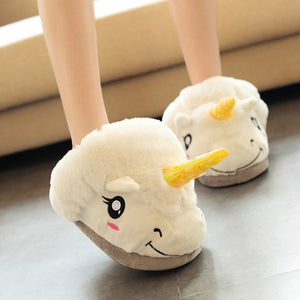 Winter Warm Slippers Plush unicorn Slippers
