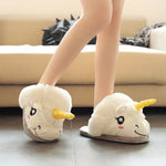 Winter Warm Slippers Plush unicorn Slippers