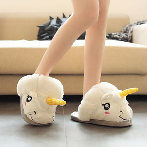 Winter Warm Slippers Plush unicorn Slippers