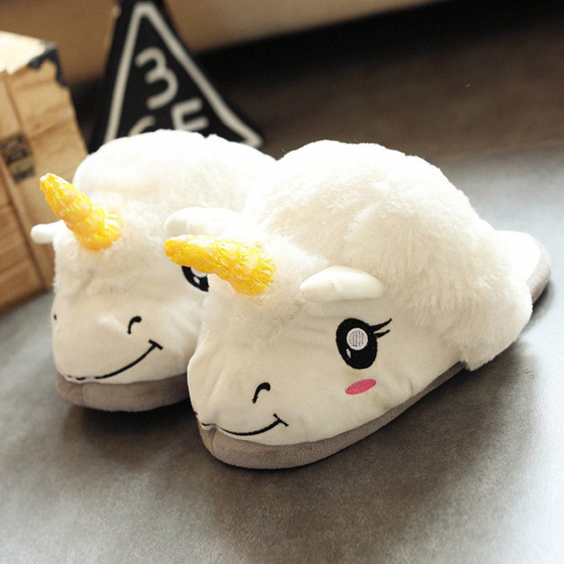 Winter Warm Slippers Plush unicorn Slippers