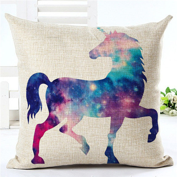Unicorn Colorful Decorative Pillow Case