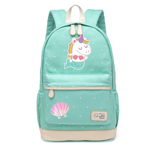 Kawaii Unicorn Green Backpack