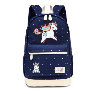 Kawaii Unicorn Blue Backpack