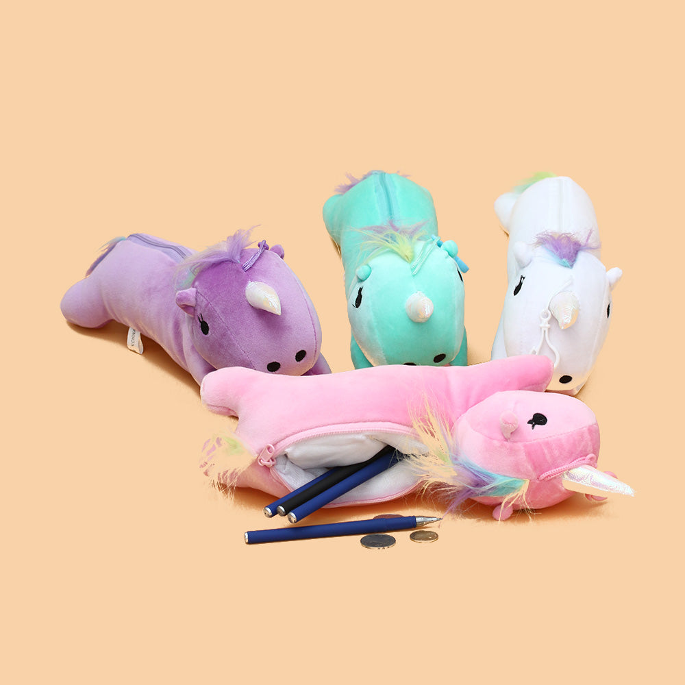 Unicorn Plush Pencil Case Makeup