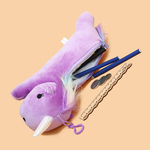 Unicorn Plush Pencil Case Makeup