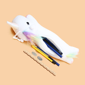 Unicorn Plush Pencil Case Makeup