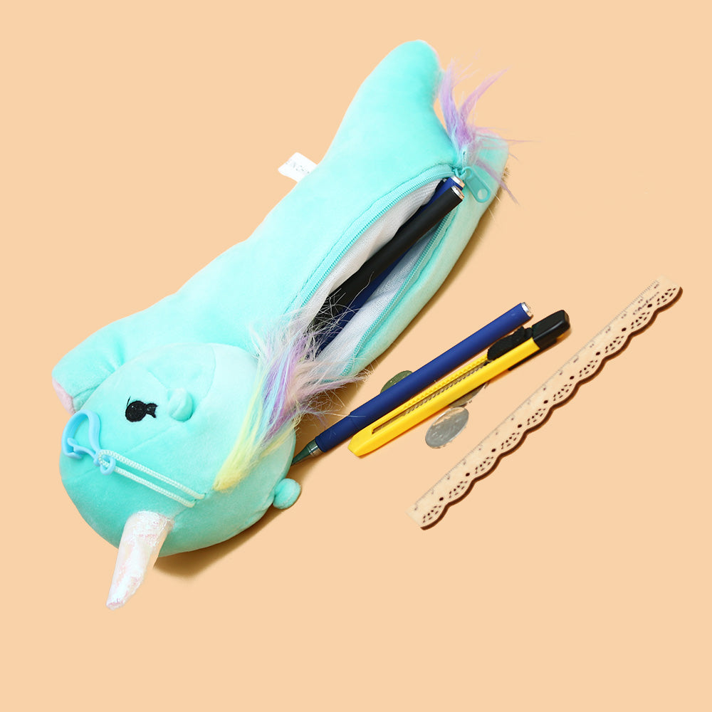 Unicorn Plush Pencil Case Makeup