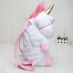 Fluffy Unicorn Plush Backpack