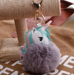 Unicorn pompom Keychain