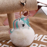 Unicorn pompom Keychain