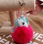 Unicorn pompom Keychain