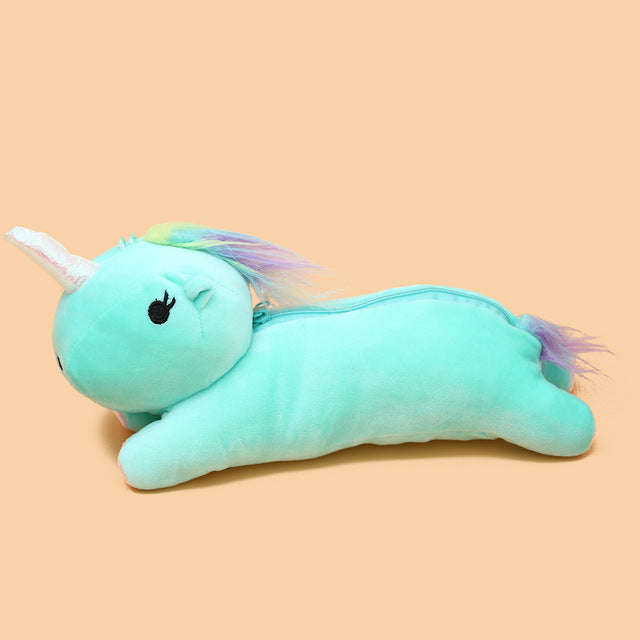 Unicorn Plush Pencil Case Makeup