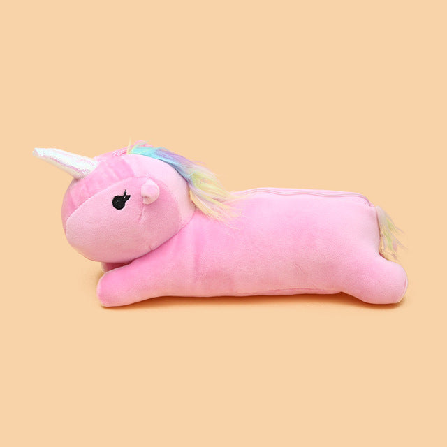 Unicorn Plush Pencil Case Makeup