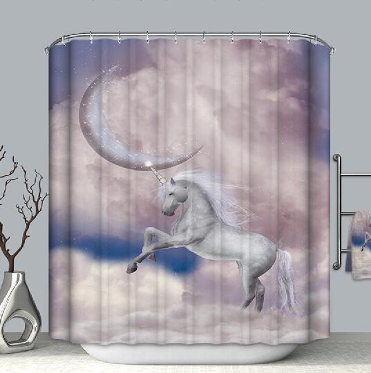 Unicorn Fantasy Bathroom Shower Curtain