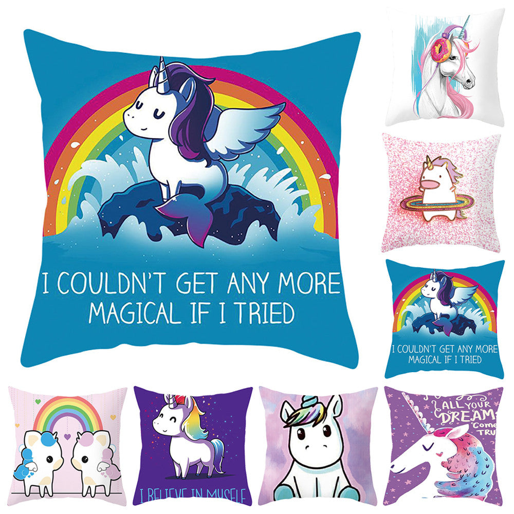 Kids at Heart Unicorn Rainbow Pillow Case