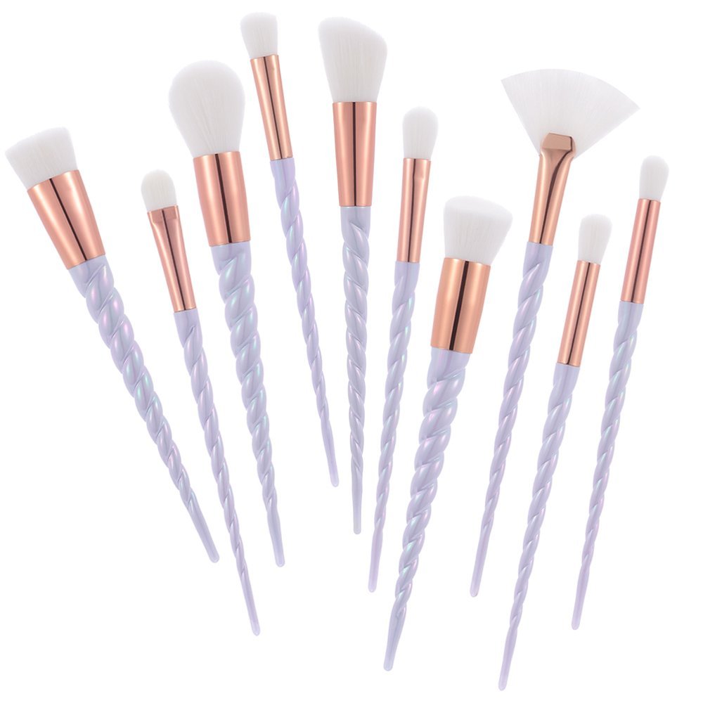 Unicorn Pearl White Makeup Brushes Set