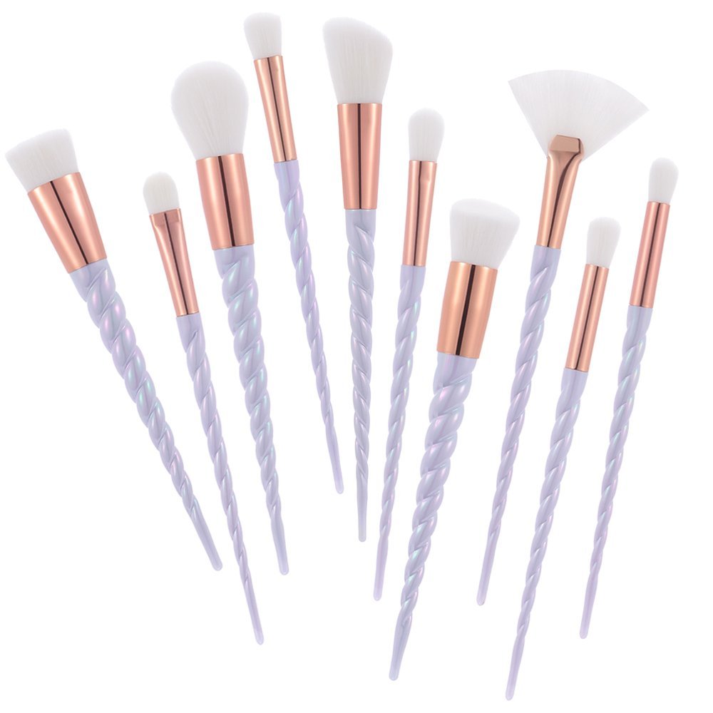 Unicorn Pearl White Makeup Brushes Set –