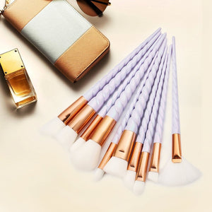 Unicorn Pearl White Makeup Brushes Set